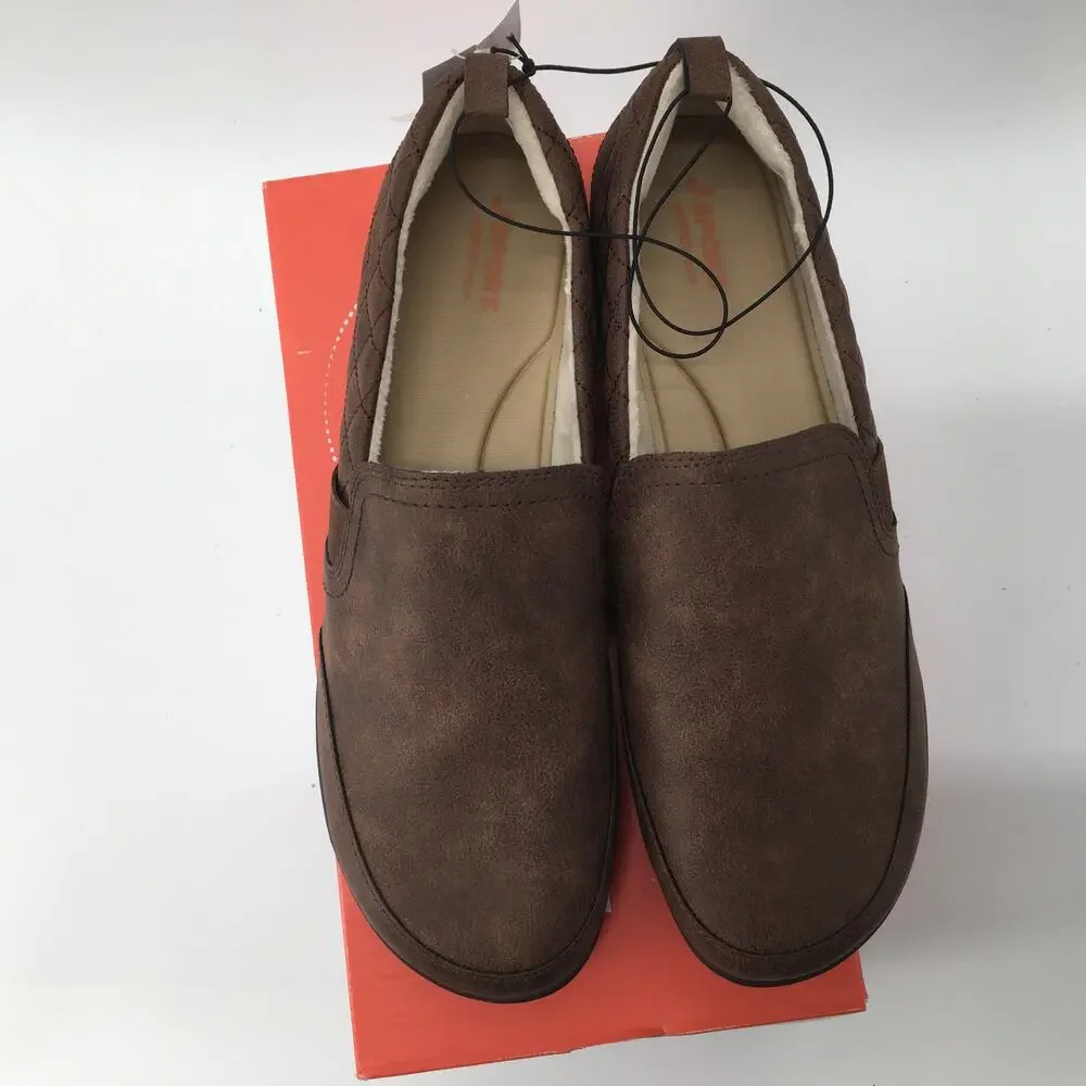 NEW IN BOX J/Sport Lisa Loafers Brown Quilted Comfort Womens 11 Slip On Shoe